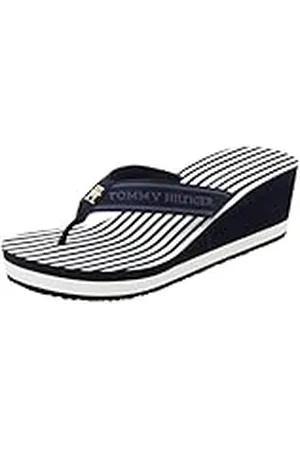 Tommy Hilfiger TH STRIPES WEDGE Beach SANDAL Flip Flops, BLÅ (Space Blue), 5 UK, , 38 EU