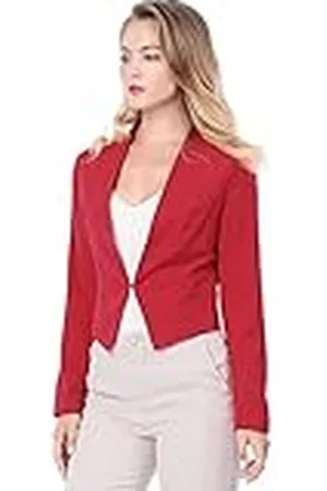 Allegra K Dam Cwoollarless arbete kontor business casual cropped blazer