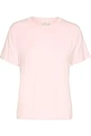 Kaffe Dam T-shirt casual passform shorts ärmar Crew Neck Hip Length Jersey T-shirt dam, , M