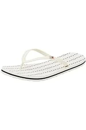 Tommy Hilfiger Dam HILFIGER rem strand SANDAL Flip Flops, vit (elfenben), 5 UK, , 38 EU