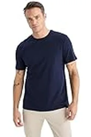 DeFacto Basic herr-t-shirt – klassisk t-shirt för män, M, , M