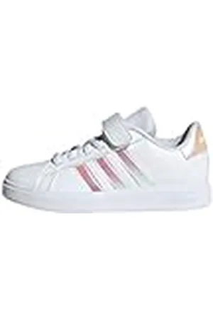 adidas Unisex barn Grand Court 2.0 skor barn tennis, Moln vit iriserande moln vit, 34 EU