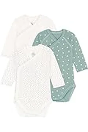 Petit Bateau Unisex baby långärmad body för nyfödda (förpackning med 3), , 12 månader