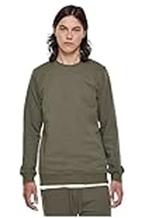 Urban classics Basic Terry Crew, träningsoverall för män, oliv