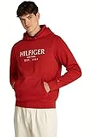 Tommy Hilfiger Herr BIG HILFIGER HOODY MW0MW35523, pullover huvtröja, röd, S, , S