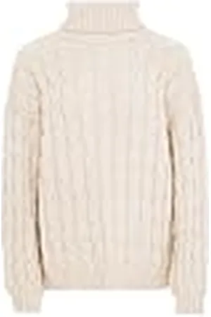 Blonda Snygg polotröja för kvinnor av twist-stickad akryl, ull, vit, storlek XL/XXL, , XL