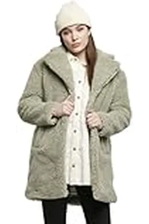 Urban classics Damvinterjacka, dam, överdimensionerad sherpa-kappa, jacka, kappa med krok och öglestängning, storlek XS till 5XL, , S