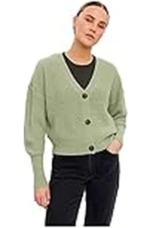 VERO MODA Damkofta | långärmad v-ringad kofta stickad basic | stretch tröja VMLEA, , S