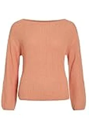 VILA Visgummi L/S Boatneck stickad tröja, , XL