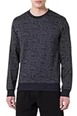 Emporio Armani Man Jacquard Logo Hoodie Sweatshirt Blå M, , M