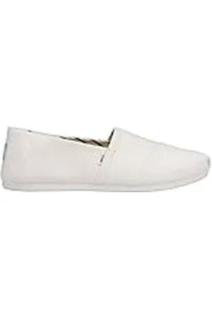 TOMS RECYCLED COTTON ALPARGATA herr Loafer platt Espadrille, Svart vit, 37.5 EU