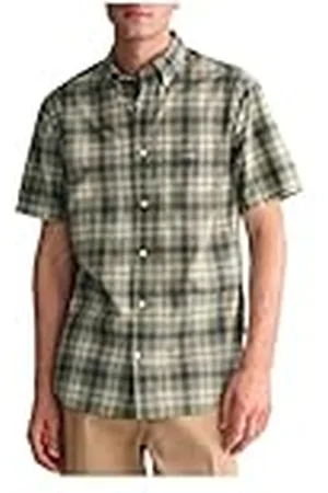 GANT Reg Poplin Check Ss skjorta med knappkrage, , XL