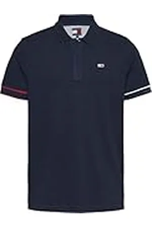 Tommy Hilfiger Män TJM SLIM FLAG CUFF POLO EXT S/S Polo, Blå, XXL, , XXL