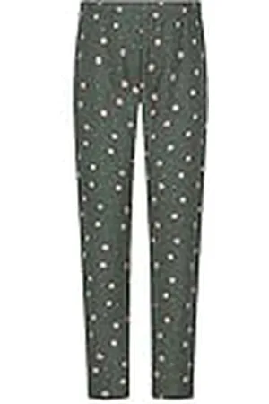 Salt & Pepper Flickor borstad med heltäckande blomtryck leggings, olivmelange normal