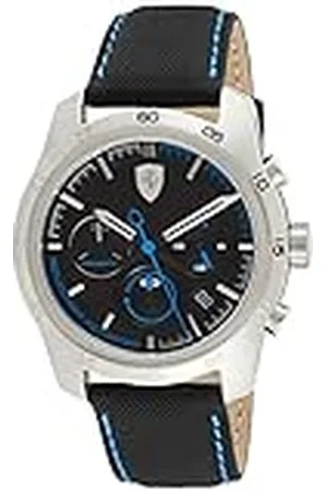 FERRARI Scuderia Mäns kronograf kvarts klocka med läderarmband 830445