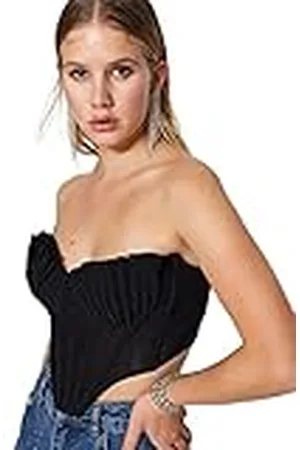 Trendyol Dam normal passform kort axelbandslös vävd bustier BH, , 32 SE