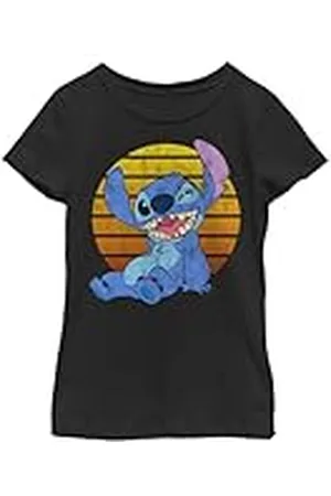 Disney Lilo & Stitch Bright Stitch flickor solid Crew T-shirt, , XS