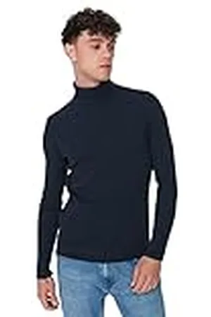 Trendyol Herr polokrage enkel passform tröja sweatshirt, , S (förpackning med 2), , S