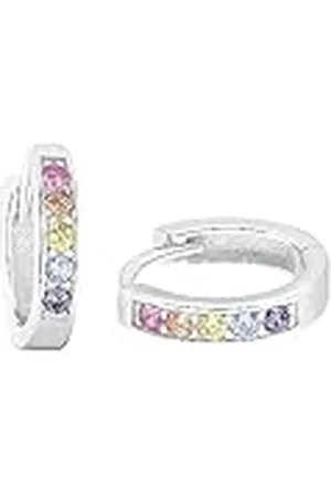 Amor Creoles 925 Sterling Silver Flickor Barn Öronsmycke, med Zirkonia synth., 1,2 cm, Silver, Levereras i presentförpackning, 2036778