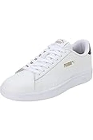 PUMA Uniseks SMASH V2 L Low-Top Trainers, WHITE- WHITE-PEACOAT- TEAM GOLD, 40.5 EU