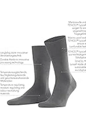 Falke Herrstrumpor ClimaWool M So ull Lyocell enfärgad 1 par, gul Buttercup 1327, 45-46, , 45-46 EU