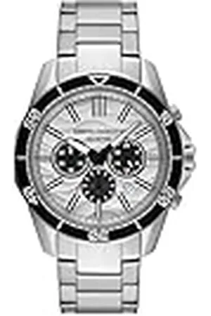 Armani Exchange Silver ton Watch For Men, Quartz Chronograph-rörelse och 44 mm boettstorlek med rostfritt stålrem, ,44 mm