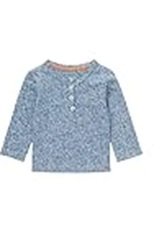 Noppies Baby Baby flickor Tee Lagos långärmad heltäckande tryck t-shirt, ashley blue-P969, 74