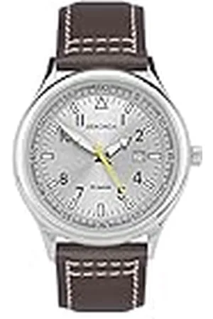 Sekonda Herrklocka 42 mm pilotstil med analog display datumfönster och läderrem 50 m vattentålig, , armband