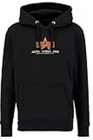 Alpha Industries Basic Hoody Gummi Hoody för män Black