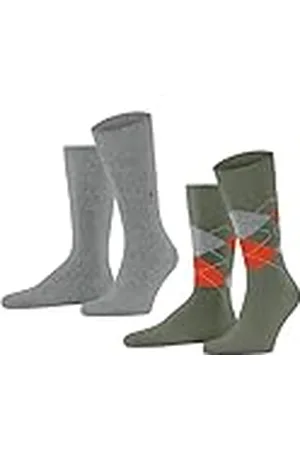 Burlington Herr Everyday Mix 2-pack strumpor bomull svart grå många andra färger förstärkta herrstrumpor med mönster andas rutiga uni flerpack ONE-SIZE-FITS-ALL som gåva 2 par, , 40-46 EU