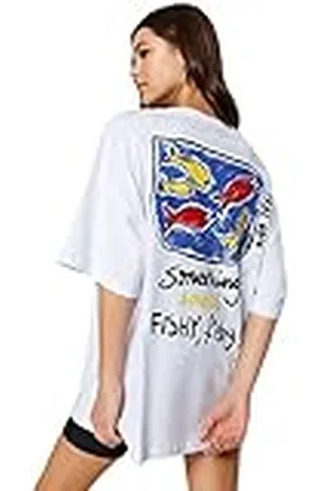 Trendyol Dam överdimensionerad basic rund hals stickad t-shirt, vit, XL, , XL