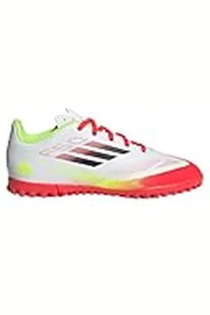 adidas Unisex – Barn F50 CLUB Football boots Turf Kids, Cloud White/Core Black/Solar Yellow, 35 EU