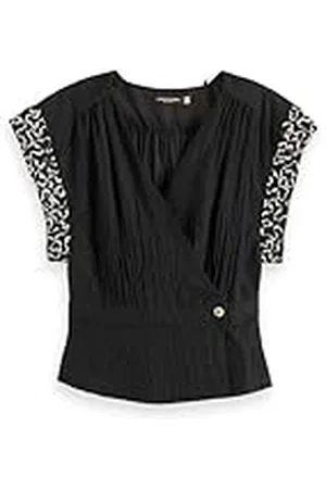 Scotch&Soda Dam wrap topp med paljetärm detaljblus, , 38