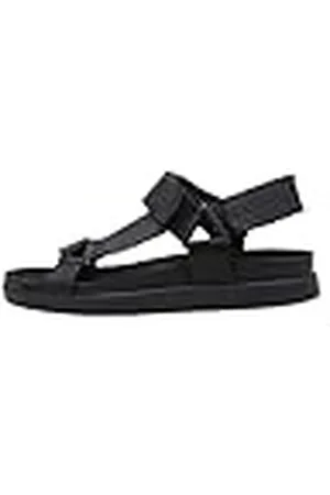 Clarks Herrar Sunder Range Sandal, Black Leather, 41 EU, , 41 EU