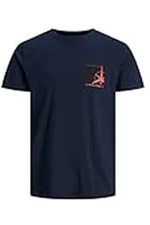 JACK & JONES Jcoconrad Tee SS Crew Neck Fst T-Shirt, Navy Blazer/Utskrift: Liten skalad, L Herr, Navy Blazer/Print: S Scaled, L