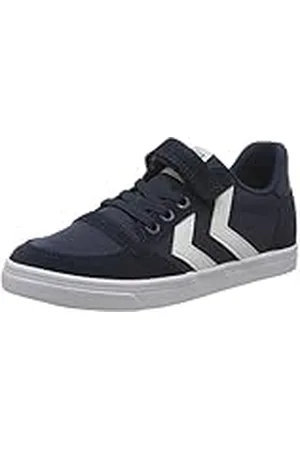 Hummel Unisex barn sneakers Low Slimmer Stadil Low Junior, Dress Blue 204 497 7459, 26 EU