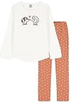 Petit Bateau Flickpyjamas, Vit marshmallow/flerfärgad, 8 År
