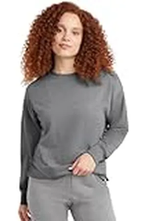 Hanes Kvinnors original fransk terry, lätt tröja med rund hals, 50r Pe Heather, L