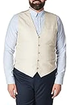 Perry Ellis Herr linne bomull twill väst kostym väst, , S