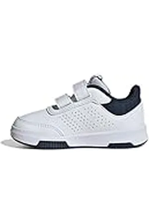 adidas Tensaur Hook and Loop Shoes unisex – barn Löparskor, Cloud white/Green/Collegiate Navy, 19 EU