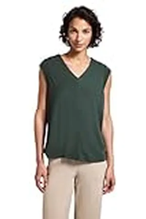 Street one Silk Look Structure v-neck skjorta med grön 42, , 42