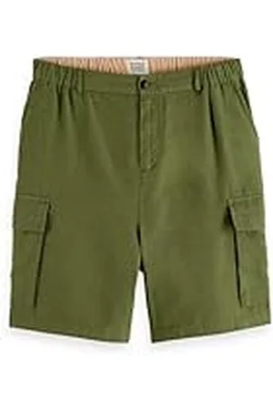 Scotch&Soda Bomullslinne avslappnad passform cargoshorts, , S