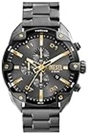 Diesel Spiked-klocka för män, Quartz Chronograph-urverk med armband i rostfritt stål