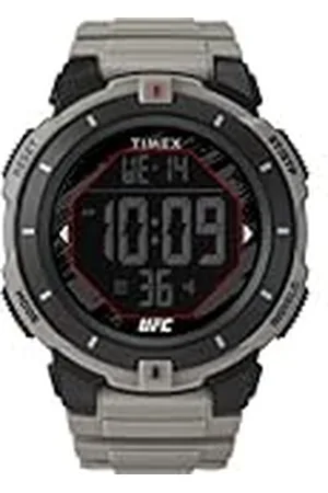 Timex Herr UFC Rumble 50 mm klocka, gulbrun rem digital urtavla svart fodral, , Rund