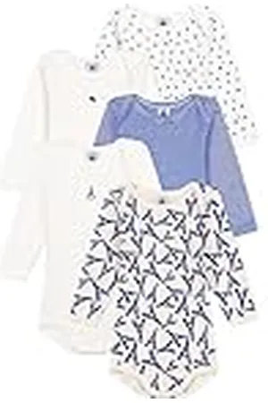 Petit Bateau Unisex baby randig body med långa ärmar, , 12 månader