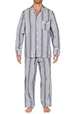 Hom Mazargues Long Woven Sleepwear pyjamas för herr, Navy/vita ränder, M