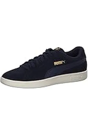 PUMA Uniseks SMASH V2 Low-Top Trainers, PEACOAT- TEAM GOLD-WHISPER WHITE, 37 EU