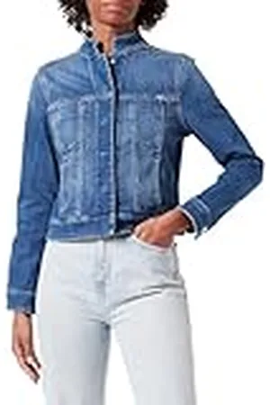 QS by s.Oliver S.Oliver svart LABEL jeansjacka med ståkrage, , 38
