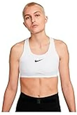 Nike Damer W Nk Df Swsh Hs BH sport-BH, vit/svart, 3XL