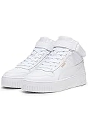 PUMA Carina Street Mid Sneaker för kvinnor, Vit vit guld, 37.5 EU